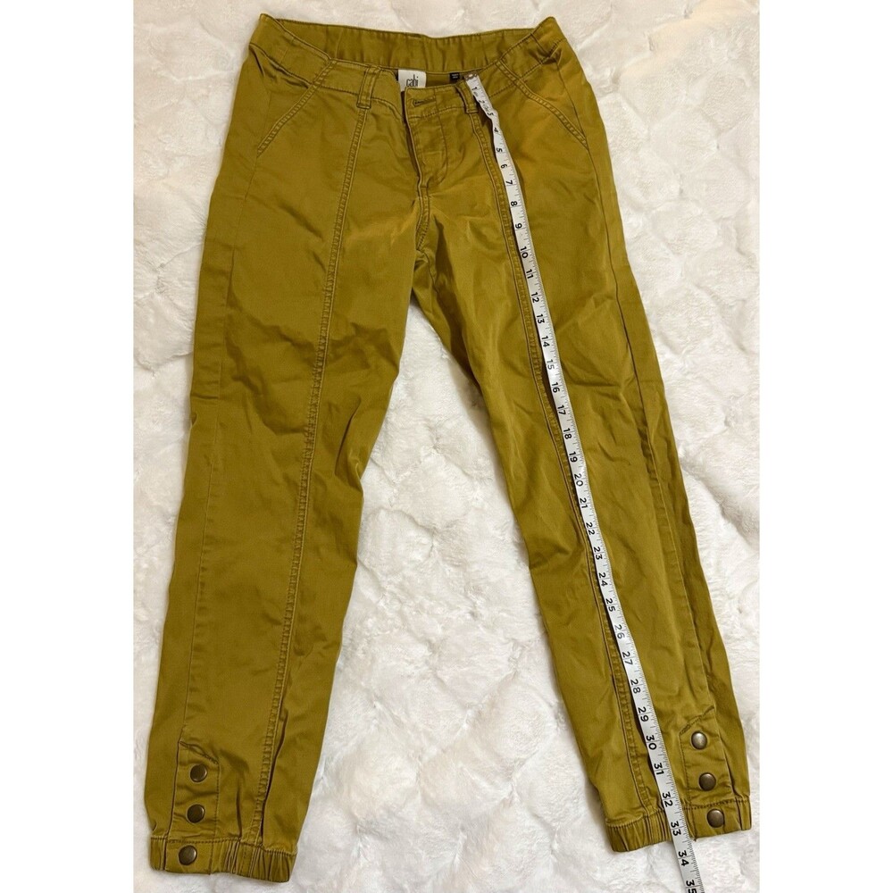 Cabi Womens Size 6 Marigold Earthy Mid Rise Flat Front Track Jogger Ankle Pants